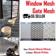 [WINDOW MESH/GATE MESH ] 0.8cm / 1.8cm / 5cm Multi-purpose Black White Plastic Net Window Mesh Net P