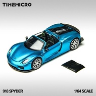 TimeMicro 1: 64 Porsche 918Spyder Blue Alloy Car Model Collection Ornaments Gifts for Boyfriend