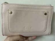 Chloe 粉色拉鍊 錢包 化妝袋 bag