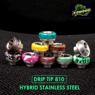 DFL# DRIPTIP KOMODO 810 Stainless Steel Hybrid RESIN Drip Tip Anti