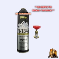 GAS R134A Peti Sejuk / Refrigerator Air-cond 1000gram GAS R134A and Open Valve CT-339 Alat Pembuka
