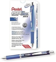 3Set of 5 X Pentel EnerGel Deluxe RTX Retractable Liquid Gel Pen- 0.7mm- Fine Line-Metal Tip Blue-Ink /Total 15Pens Package