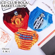 GROW Boys' Underwear with Football and Basketball Motifs, Sizes SML XL, Soft, Multi-Color