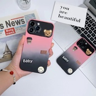 🔥ส่งจากไท🔥 ความงาม หมี bear น่ารัก เคส for iphone XR body 14Pro 13Pro เคสไอโฟน Xr บอดี้ 13Pro 14 pro case การไล่ระดับสี