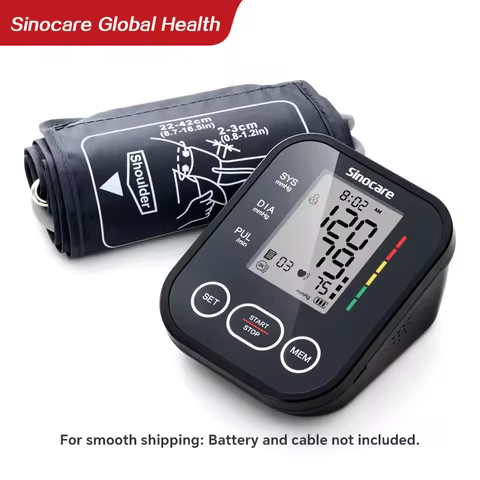 Blood Pressure Monitor, Sinocare ARM-30E+ Automatic BP Machine Heart Rate Pulse Monitor long Cuff Ma