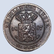 Koleksi Koin Kuno Mini Benggol 1/2 Cent Nederland Indies Tahun 1857