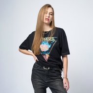 [ฟรีน้ำหอม] DAVIE JONES WOMEN เสื้อยืด พิมพ์ลาย Graphic Oversized Fit T-Shirt WA0004 สีดำ