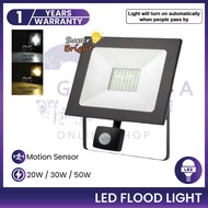 LED Flood Light Motion Sensor 20W / 30W / 50W Light Outdoor PIR Flood LED Spotlight Light Lampu Outd