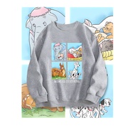 Disney Themed Warm Sweatshirt - Featuring Characters like Dumbo & Bambi - Suitable for Parents and K