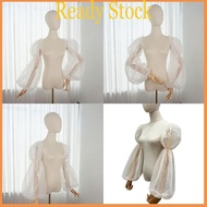 royal Bridal Sheer Bishop Sleeve Arm Cover for Bride False Sleeve Tulle for Play Costume Women Weddi