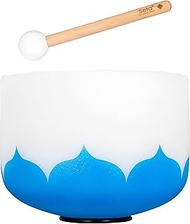 10 Inch Crystal Singing Bowl Set Lotus 432Hz G - Blue (Throat Chakra)