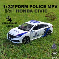 POLIS CIVIC 1:32 Honda Civic PDRM MPV Police Car Model Diecast Toy