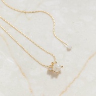 【雙子座生日石】蛋白石 White Opal 天然石項鍊 韓國製造