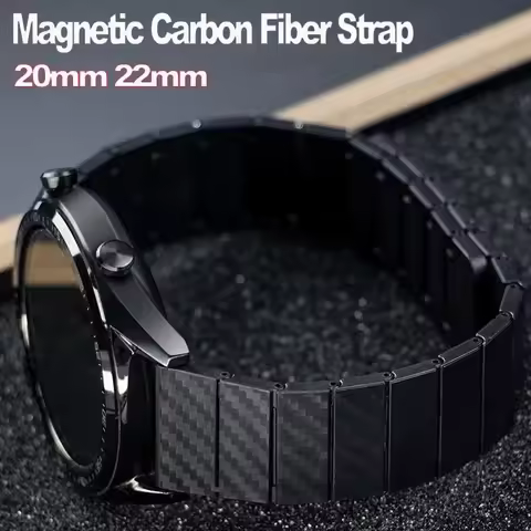 Magnetic Carbon Fiber Strap For Samsung Galaxy 4/classic 46mm/Active 2 40/44mm Gear S3 20/22mm brace