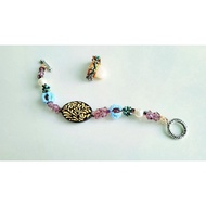 nature beauty bracelet and ring set, flora and fauna, elegant bracelet, earth bracelet, colourful br