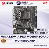 MSI A520M A PRO MATX AM4 MOTHERBOARD (3 YEARS WARRANTY)