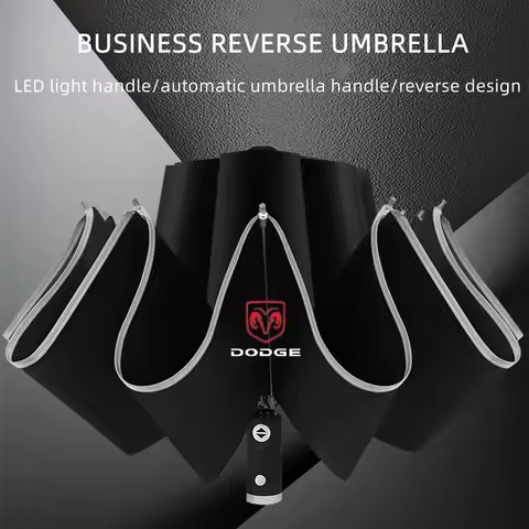 Dodge RAM 1500 Umbrella Automatic Led Light Reverse Windproof Umbrella for Dodge SXT Challenger RAM 