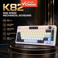 APAYADO K82 75% RGB USB APAYADO K82 Papan Kekunci Mekanikal Berwayar Mini Susun Atur 75% Boleh Tukar