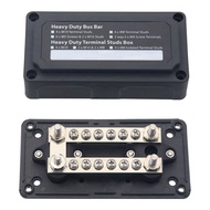 100A Bus Bar Heavy Duty Power Distribution Block Busbar Box Module with 12XM4 M6 Terminal Studs for 