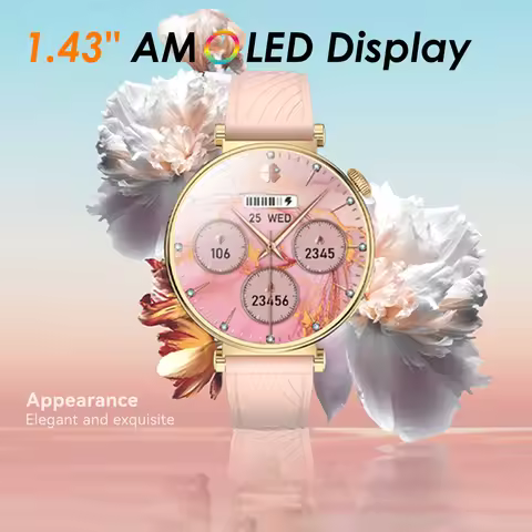 Smart watches Women AMOLED HD Screen Always On Display Bluetooth Call Waterproof Smart Watch For And