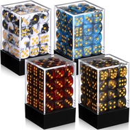 144 pcs 12mm 6 Sided Mini Dice Set, Two Color D6 Game Dice Set, 6 Sided Dice with Portable Plastic C