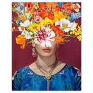 Contemporary Abstract Frida Kahlo Wall Art Print - 11x14 Unframed Boho Poster For Home, Office & Bed