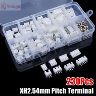 YOLOGO 230Pcs 2.54mm Pitch Terminal, XH2.54 2p 3p 4p 5pin Pin Connector, 4 Value Housing Kit Male An