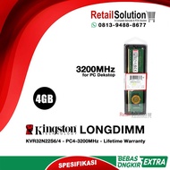 RAM PC Desktop LONGDIMM - Kingston 1x 4GB DDR4 3200MHz PC-25600