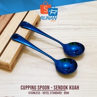 Blue Soup Spoon - Cupping Spoon Coffee Tea Spoon Blue Hotel Standard