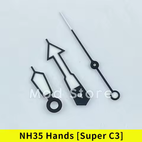 Super C3 Lume Black Watch Hands Set MOD for SKX SRP 4R35 7S26 NH35 NH36
