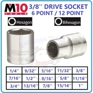 SOKET SPANAR 6 KAKI 12 KAKI 3/8" M10 BRAND DRIVE SOCKET 6 POINT / 12 POINT 1/4" 9/32" 5/16" 11/32" 3