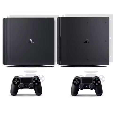 Transparent Clear Vinyl Skin Sticker for Sony PS4 Pro PlayStation 4 Pro and 2 controller Skins Stick