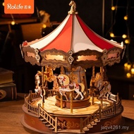 Building Blocks diy Birthday Gifts Hand-Assembled Honey Music Box Gifts Ruolai Trojan Girl Wooden Ro