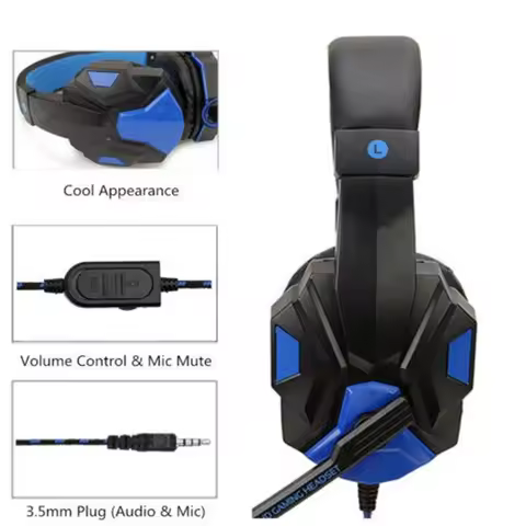 Subwoofer Gaming Headphone with Mic Over-Ear Headphones Bluetooth 5.3 40mm Driver 2.4G Cable RGB Hea