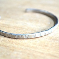 鈦金屬手鐲銀鎚紋A訂製生產