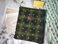 日本布料經典綠格學院風櫻桃拉鍊書衣-Kobo Elipsa2E閱讀器拉鍊袋