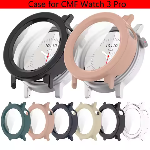 PC Case+Glass for Nothing CMF Watch 3 Pro Smart Screen Protector Hard Bumper Protective Cover for CM