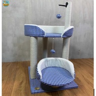 CAT SCRATCHER TREE ZONE - Houndstooth Motif Cat Tree