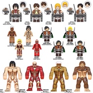Attack on Titan  Minifigures Building Blocks Eren Mikasa Armin Levi Beastly Titan Figures Toy