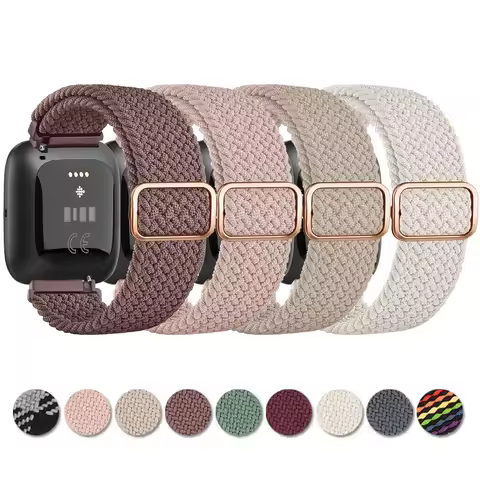Elastic Braided Loop Band For Fitbit Versa 1/Versa 2/Versa Lite Strap Adjustable Wristband For Fitbi