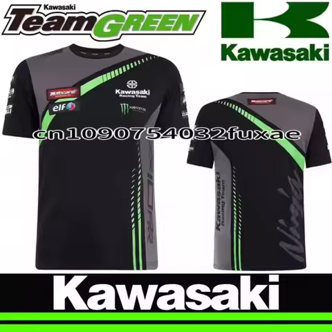 Men Fashion Racing Team Motorcycle Kawasaki Car 3D Printed T Shirt Sports Fashion O-Neck Tops Tees J