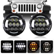 【Booming】 High Low Beam 7inch Angel Eyes H4 for Jeep Wrangler JK TJ CJ/Hummer H2&H1 Land Rover turn 