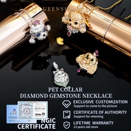 18k Gold Lab Diamond Cute Teddy Dog Pendant Necklace | 培育钻石萌宠立体泰迪狗Color Diamond necklace 18K 金小众颈饰 轻
