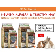 I-Bunny Alfalfa & Timothy Hay 1kg (First Cut Import From USA) - i bunny Rabbit Prairie Dog Guinea Pi