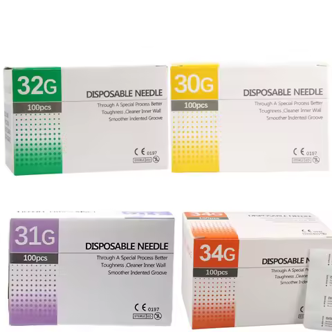 100pcs/box 30G 31G 32G 34G Disposable Needle Small Painless Tattoo Needle Injection Meso Needle surg