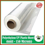 ✧ ◺ UV Plastic Sheet (6 mil - 150 Microns) - 9ft x 10 Meter For Greenhouse Roofing / Construction