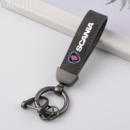 High quality Metal Shield Style Key Ring for saab Scania emblem 93 9-3 900 9000 Fashion Leather Keychain Best Accessories