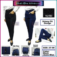 Ladies Office Jeans KGT Black & Jeans Blue Skinny Fit Design Stretchable Material Seluar Jeans Perem