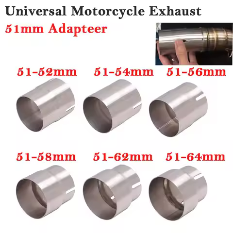 51mm to 52MM 54MM 56MM 58MM 62MM Motorcycle Yoshimura Exhaust Escape Convertor Adapter Link Pipe Tub
