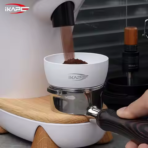 IKAPE Magnetic Dosing Funnel Set, Espresso Dosing Ring & Puck Screen Compatible with 51/54/58MM Bott